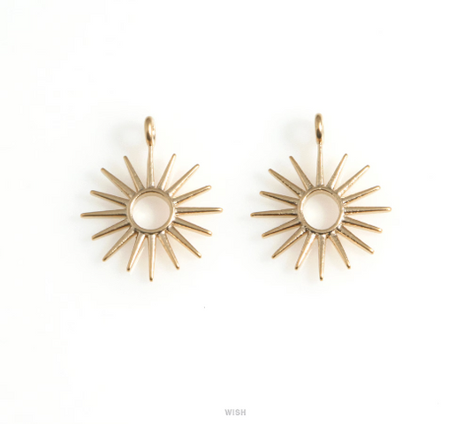 Sun Pendants in Matte Gold, The Sun Charm / MMG-624-P