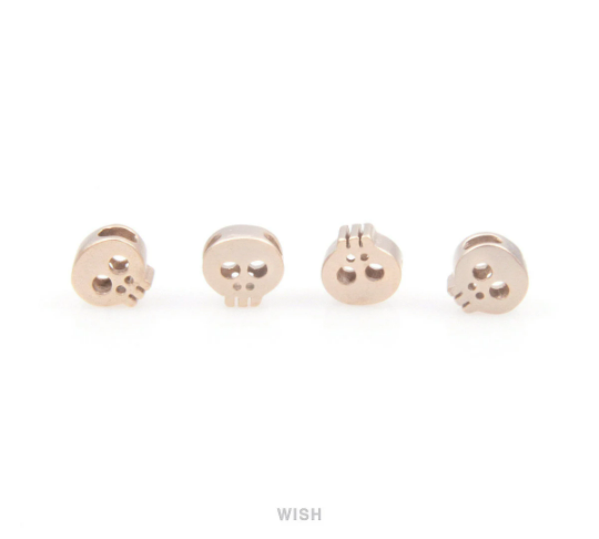 Small Skull in Shiny Gunmetal, Skull Beads/ MGM-038-B