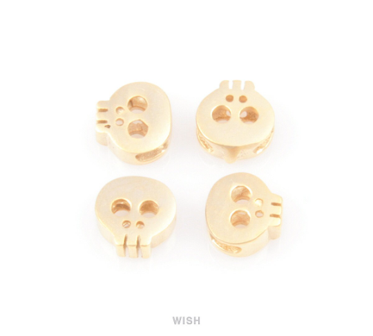 Small Skull in Matte Gold , Skull Beads / MMG-038-B