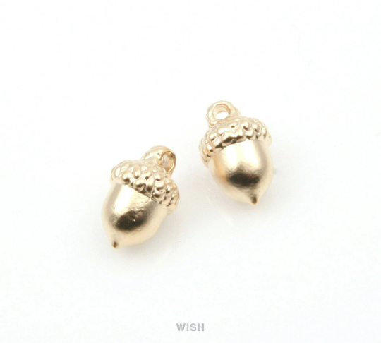 Acorn Pendant in Matte Rhodium, Acorn Charm / MMRH-245-P