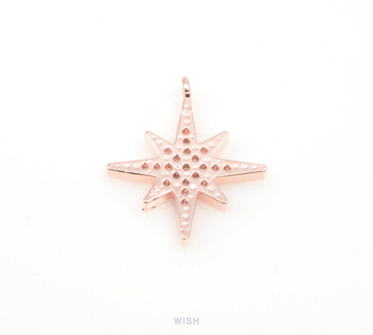The North Star Cubic Zirconia Pendants in Rose Gold, the Lodestar Charms / CRG-043-P