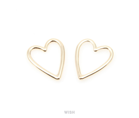 Heart Outline Pendants in Rose Gold, Heart Charm / MRG-013-P