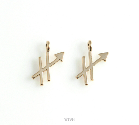 Sagittarius Zodiac Sign Pendants in Rose Gold, Zodiac Charm / MRG-453-SA