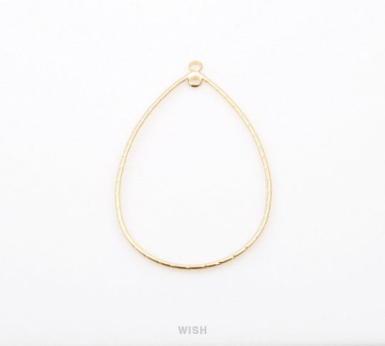 Open Drop Pendant in Matte Gold, Open Teardrop Charm / MMG-268-P (Medium)