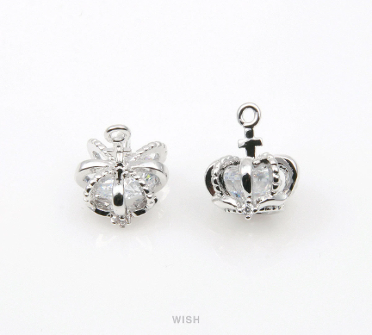 Large Cubic Zirconia in Gold Crown, Round Cubic Zirconia Crown / CG-071-P