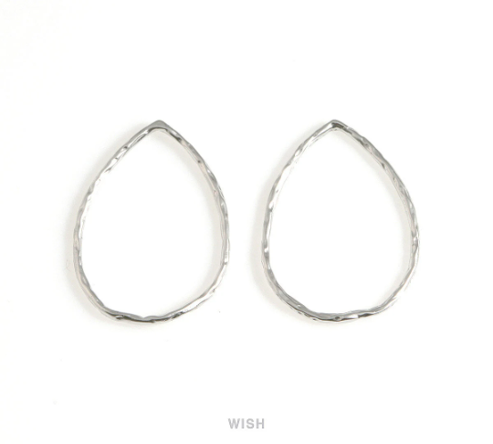 Hammered Teardrop Pendant in Matte Gold, Hammered Drop Charm / MMG-643-P