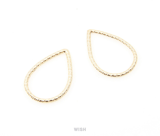 Teardrop Pendants in Rhodium, Teardrop Outline Charms / MRH-006-P (Small)