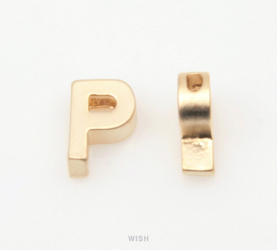 Upper Case Letter "P" in Matte Rhodium, Capital Letter "P" / MMRH-001-B (P)