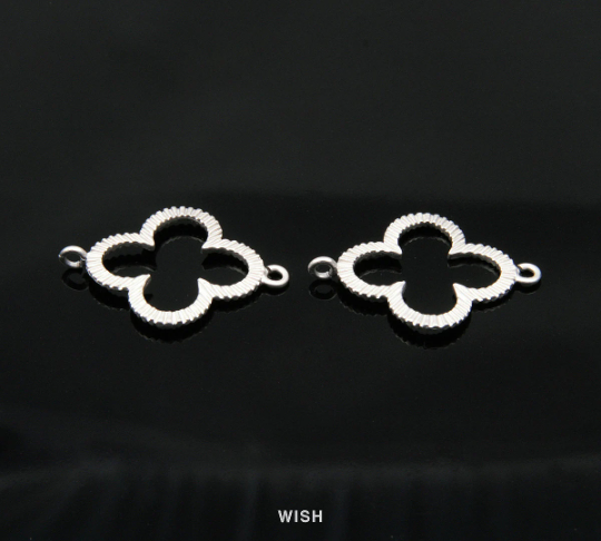 Clover Connectors in Matte Rhodium, Clover Charms / MMRH-121-C