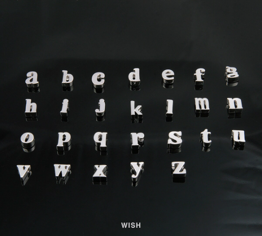 Lower Case Letter "f" in Matte Rhodium, Small Letter "f" / MMRH-002-B (f)