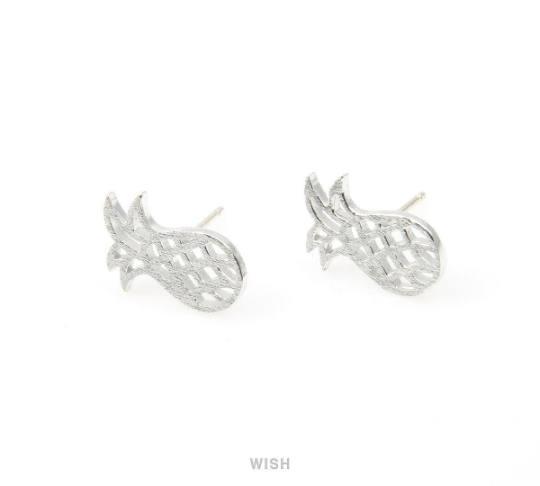 Pineapple Earpost in Matte Gold, Pineapple Earrings / MMG-019-E