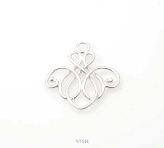 Chandelier Theme Pendants in Matte Rhodium, Chandelier Charms / MMRH-176-P
