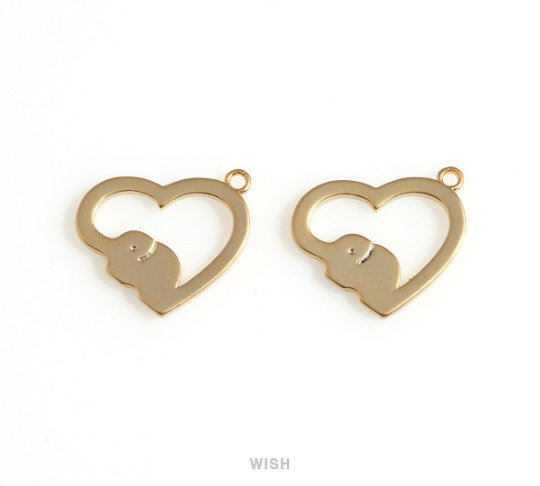 Open Heart Charm in Matte Rhodium, Open Heart Pendant / MMRH-685-P