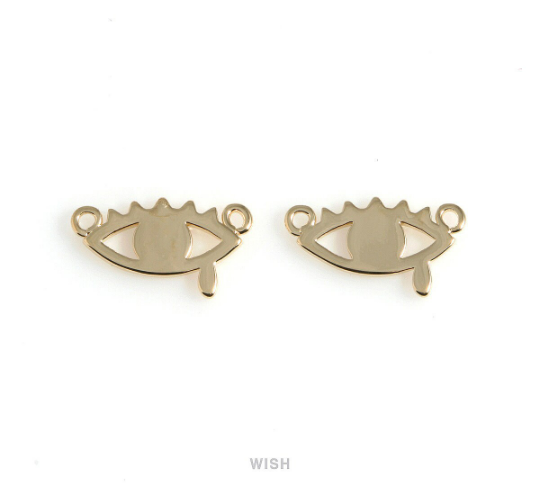 Tear Evil Eye Pendant in Rhodium, Gold Evil Eye Charm /MRH-538-P