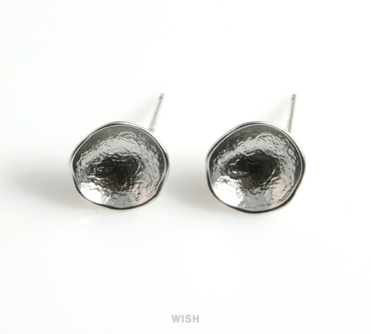 Concave Stud Earrings in Matt Rhodium, Concave Studs / MMRH-481-E