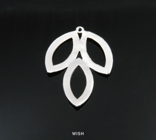 3 Marquise Pendants in Matte Rhodium, Marquise Charm / MMRH-180-P