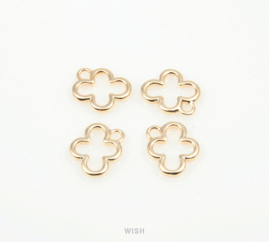 Clover Outline Pendants in Gold, Clover Outline Charms / MG-163-P