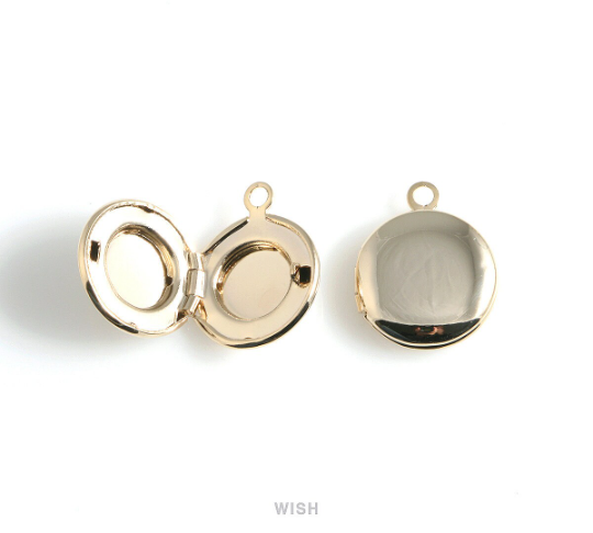 Elegant Round Silver Locket, Round Locket Charm / MRH-474-P