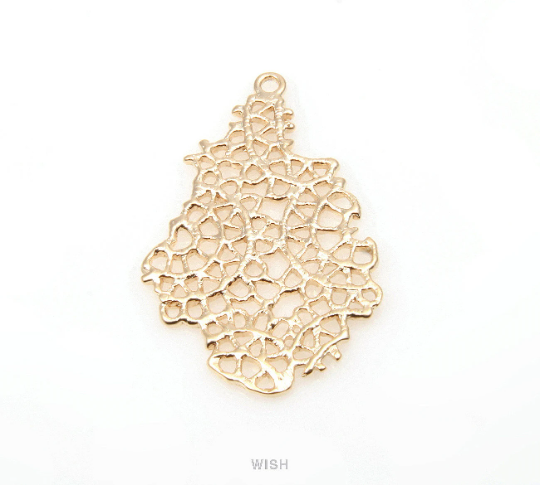 Autumn Leaf Pendant in Matte Rhodium, Autumn Leaf Charm / MMRH-294-P