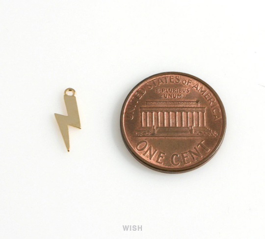 Thunder and Lightning Pendant in Matte Gold, Lightning Charm / MMG-243-P