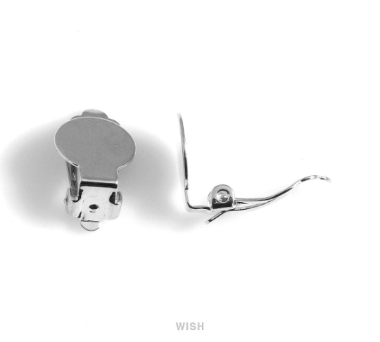 Clip on Earring Converters in Rhodium, Non Pierced Earrings / FRH-040-E