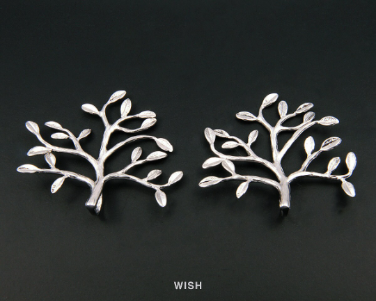 Leaves and Branch Pendants in Matte Gold, Branch Tree Charms / MMG-110-P