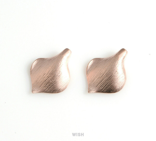 Small Calla Petal Pendants in Matte Rose Gold, Stripe Calla Leaf Charm /MMRG-133-P (Small)