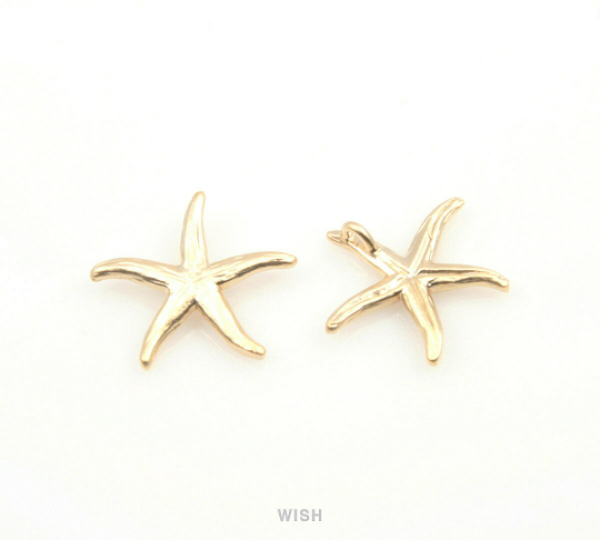 Starfish Pendant in Matte Rhodium, Starfish Charm / MMRH-200-P