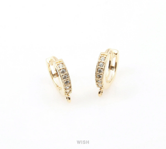 Cubic Earrings in Gold, 6 Cubic Hoop Earrings /CG-001-E