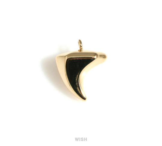 Tooth Shape Pendants in Rhodium, Tooth Shape Charms / MRH-693-P