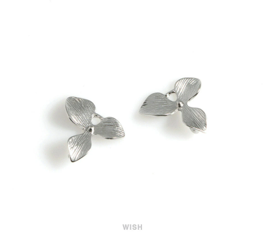 Orchid Flower Leaf Connectors in Matte Gold, Bottom Orchid Leaf