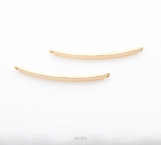 Curved Bar Pendant in Matte Gold, Curved Bar Charm / MMG-263-P