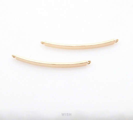 Curved Bar Pendant in Matte Gold, Curved Bar Charm / MMG-263-P