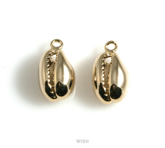 Seashell Pendants in Rhodium, Gastropod Shell Charm /MRH-504-P