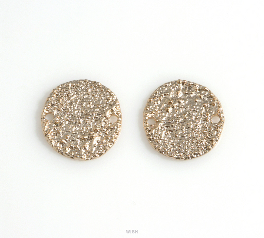 Rough Disc Pendant in Matte Gold, Rough Surface Coin / MMG-615-P