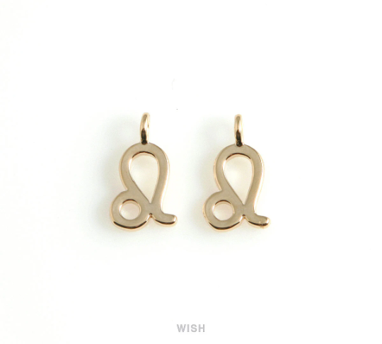 Leo Zodiac Sign Pendants in Rose Gold, Zodiac Charm / MRG-453-LE