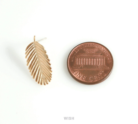 Banana Leaf Stud Earrings in Matte Gold, Banana Leaf Studs / MMG-434-E