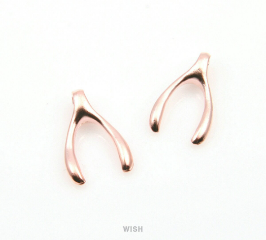 Wishbone Pendant in Matte Gold, Wishbone Charm /MMG-228-P