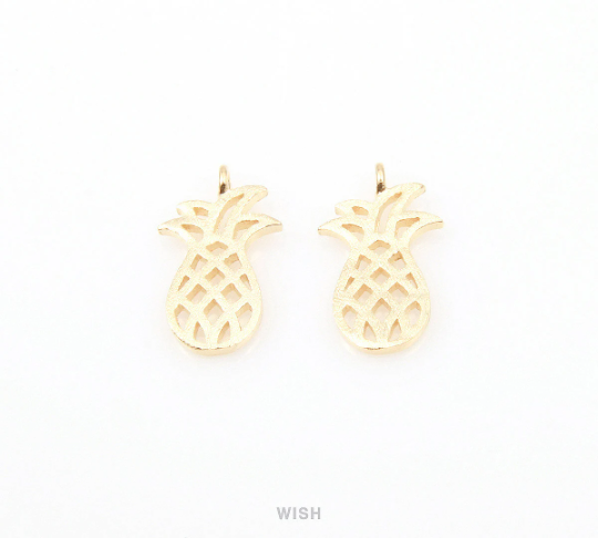 Pineapple Pendants in Matte Rhodium, Pineapple Charm / MMRH-018-P