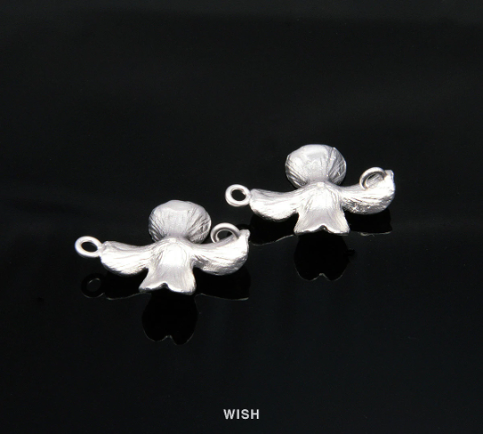 Orchid Flower Connectors in Matte Rhodium, Flower Charms / MMG-128-C