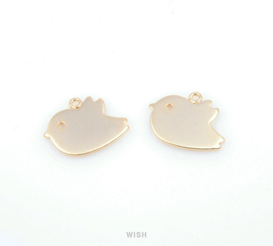 Bird Pendants in Matte Rhodium, Sparrow Charms /MMRH-108-P