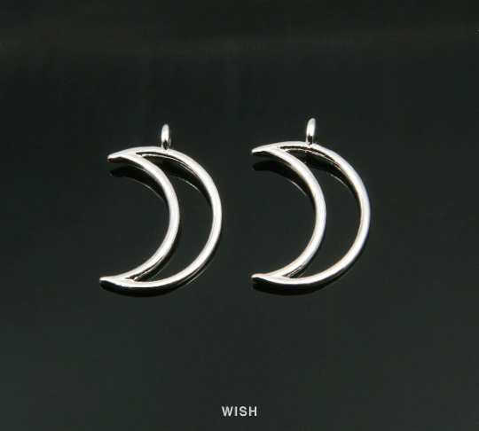 Crescent Outline Pendants in Gold, Crescent Charm /MG-015-P