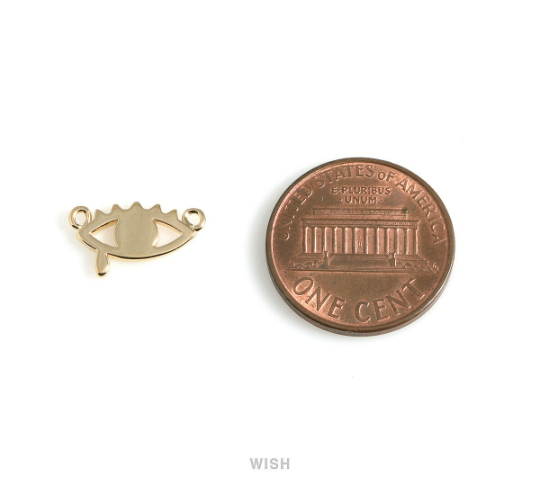 Tear Evil Eye Pendant in Gold, Gold Evil Eye Charm /MG-538-P