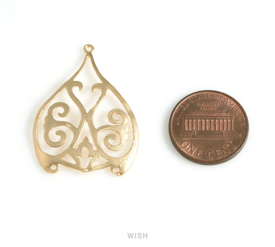 Geometry Drop Charms in Matte Gold, Geometry Drop Pendants / MMG-655-P