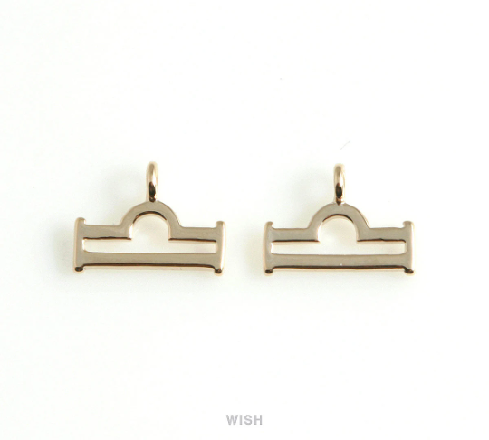 Libra Zodiac Sign Pendants in Rhodium, Zodiac Charm / MRH-453-LI