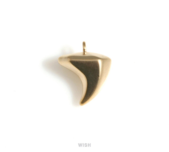 Tooth Shape Pendants in Matte Gold, Tooth Shape Charms / MMG-693-P