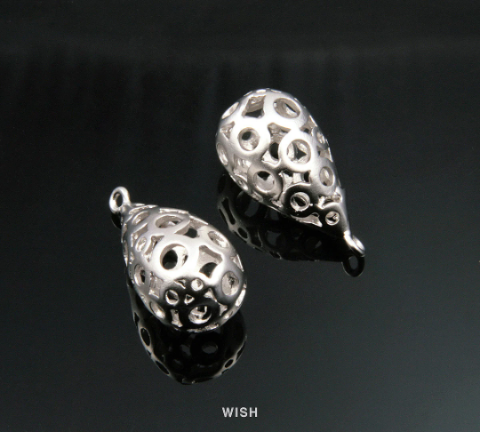 Circles in Teardrop Pendants in Matte Gold, Teardrop Charm / MMG-154-P