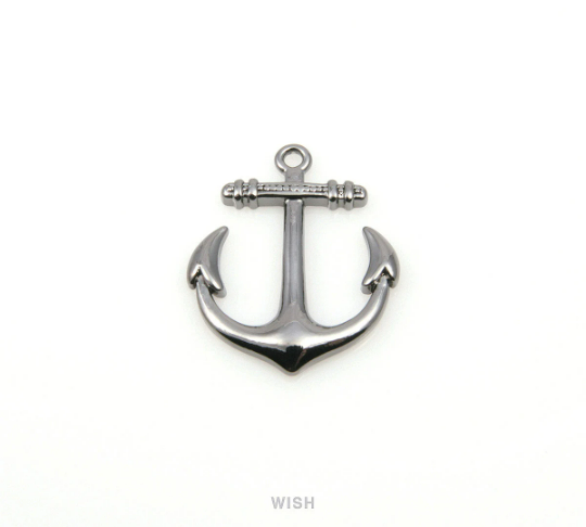 Large Anchor Pendants in Gunmetal, Anchor Charms / MGM-144-P