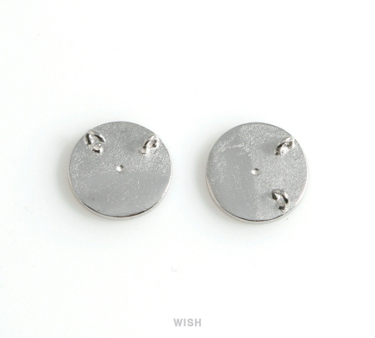 Cactus Disc Pendant in Matte Rhodium, Cactus in Coin Charm / MMRH-485-P