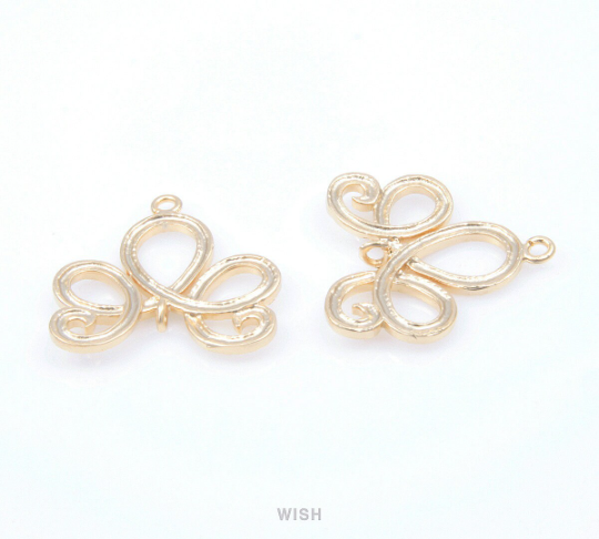 Lotus Connectors in Matte Gold, Lotus Emblem Charms / MMG-115-P